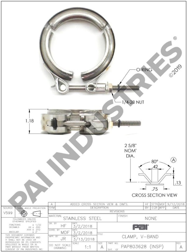 PA 803628 Exhaust Clamp