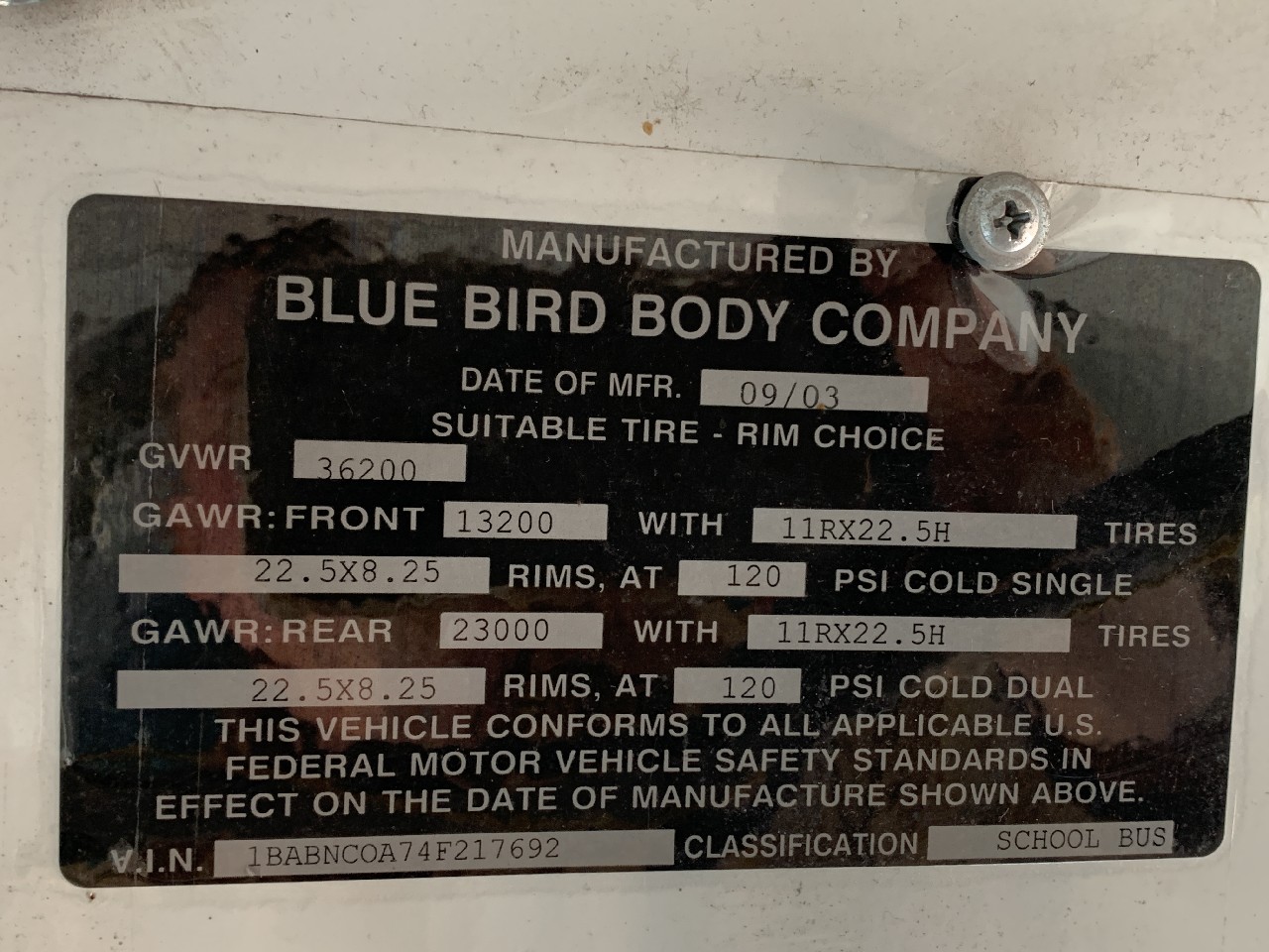 2004 Blue Bird Vision 