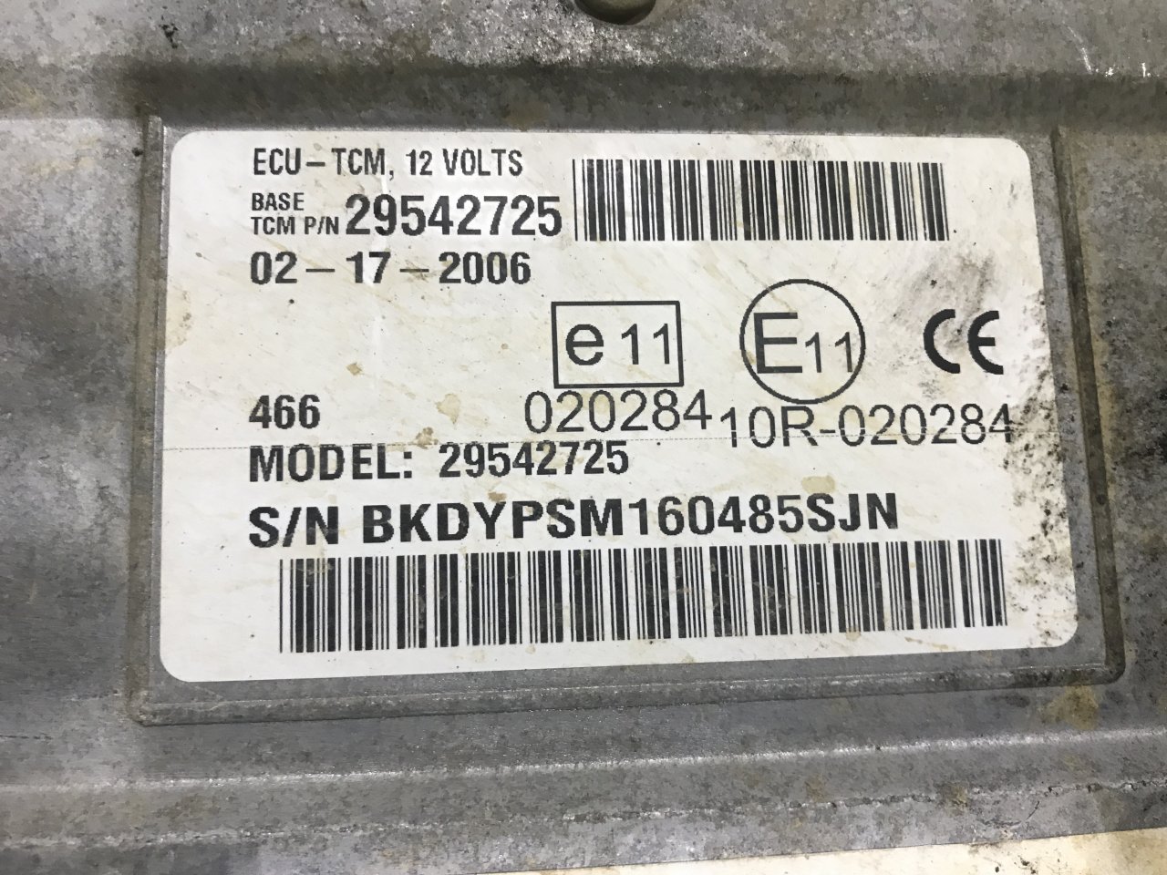 BKDYPSM160485SJN | Allison 2500 PTS TCM | Transmission Control Module for S