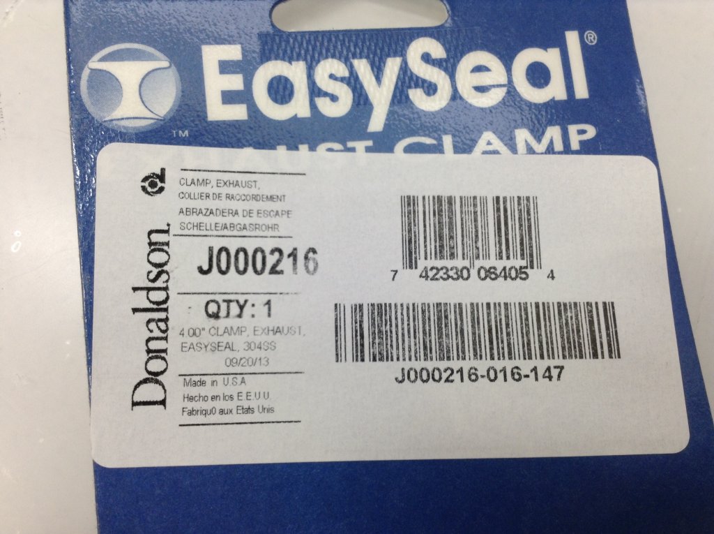 Donaldson J000216 Exhaust Clamp