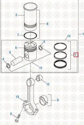 International DT466E Engine Piston Ring Set - New | P/N 405034
