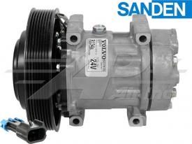 Air Conditioner Compressor Original Sanden Compressor SD7H15SPRHD - 149mm, 8 Groove Clutch 24V | 509630