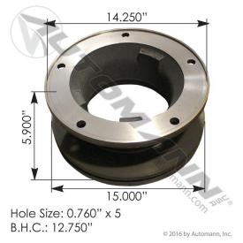 5 Hole Brake Drum: Automann 153.122962 - New
