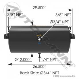 12(in) Diameter Air Tank - New | Length: 26.5(in) | P/N 1722002