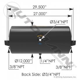 12(in) Diameter Air Tank - New | Length: 27(in) | P/N 1722002