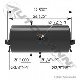 12(in) Diameter Air Tank - New | Length: 26.5(in) | P/N 1722002C121