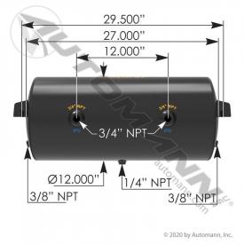 12(in) Diameter Air Tank - New | Length: 27(in) | P/N 1722002E