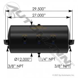 12(in) Diameter Air Tank - New | Length: 27(in) | P/N 1722002R