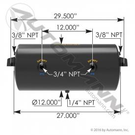 12(in) Diameter Air Tank - New | Length: 27(in) | P/N 1722006