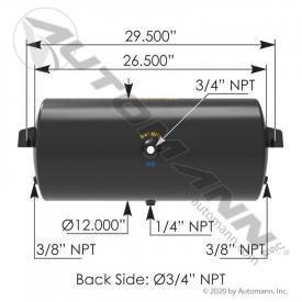 12(in) Diameter Air Tank - New | Length: 26.5(in) | P/N 1722008