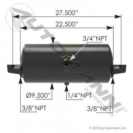 9.5(in) Diameter Air Tank - New | Length: 22.5(in) | P/N 1722001