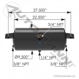 9.5(in) Diameter Air Tank - New | Length: 22.5(in) | P/N 1722001H