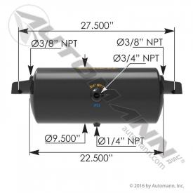 9.5(in) Diameter Air Tank - New | Length: 22.5(in) | P/N 1722013