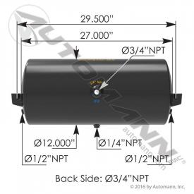 12(in) Diameter Air Tank - New | Length: 27(in) | P/N 1722019
