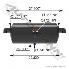 9.5(in) Diameter Air Tank - New | Length: 22.5(in) | P/N 1722014