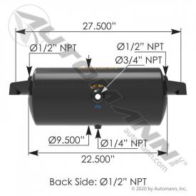 9.5(in) Diameter Air Tank - New | Length: 22.5(in) | P/N 1722016