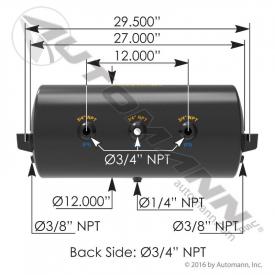 12(in) Diameter Air Tank - New | Length: 27(in) | P/N 1722020