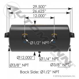 12(in) Diameter Air Tank - New | Length: 26.5(in) | P/N 1722025