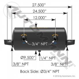 9.5(in) Diameter Air Tank - New | Length: 24.5(in) | P/N 1722012