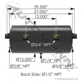 12(in) Diameter Air Tank - New | Length: 27(in) | P/N 1722023