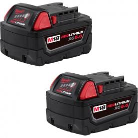 Milwaukee Tools: M18 Redlithium XC5.0 Extended Capacity Battery Two Pack