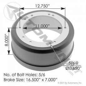 Automann 151.6716 Brake Drum - New