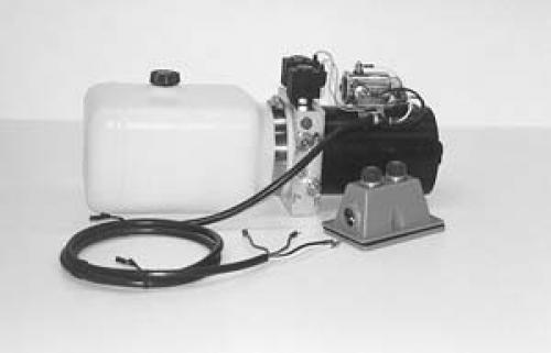 Hydraulic Pump: 4-Way Dc Power Unit-Electric Controls Horizontal 0.75 Gallon Poly Reservoir
