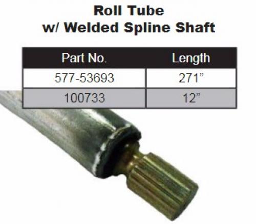 Tarp Components: Roll Tube W/ Welded Spline Shaft, 271"