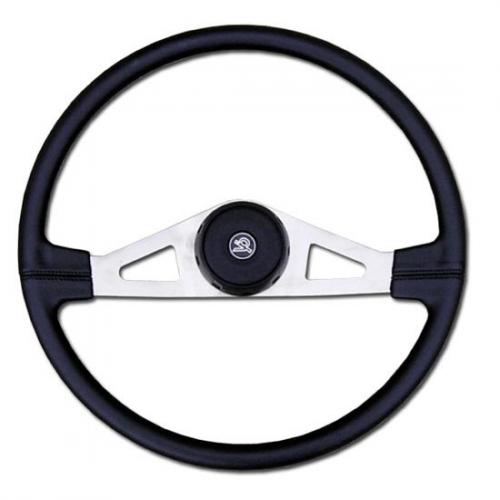 Best Fit 09-1500503 Steering Wheel: 20 Inch Nickel 2 Spoke Black Poly Thunderbolt Steering Wheel
