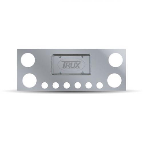 Trux Accessories TU9001 Tail Panel: Stainless Steel Rear Center Panel With 4 X 4, 6 X 2" & 2 License Light Holes"