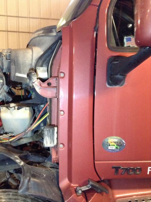 2012 Kenworth T700 Red Left Cab Cowl: Rubbed At Bottom Corner, Rubbed At Top