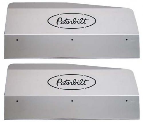Peterbilt 379 Stainless Steel Fender Shields W/ Peterbilt Logo Fits Peterbilt 379
