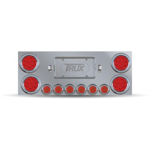 Trux Accessories TU-9001L Tail Panel: Center Panel W/ 4x4" & 6x2" Leds & 2 License Leds"
