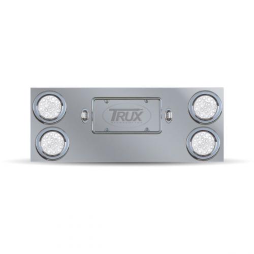 Trux Accessories TU-9017L2 Tail Panel: Rear Center Panel With 4 X 4" (Red & Back-Up) & 2 License Light Leds