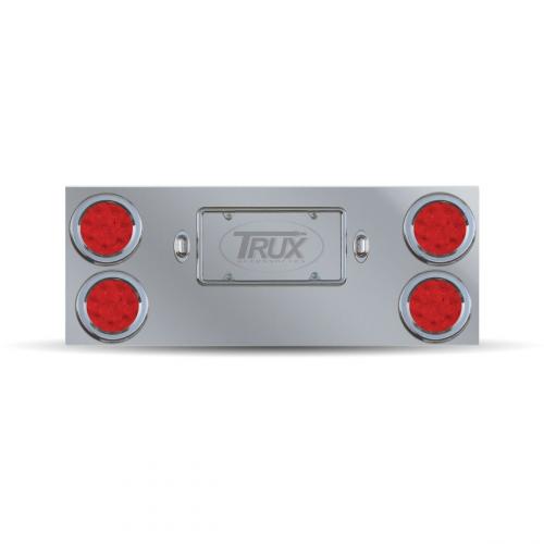 Trux Accessories TU-9017L1 Tail Panel: Rear Center Panel With 4 X 4" & 2 License Light Leds