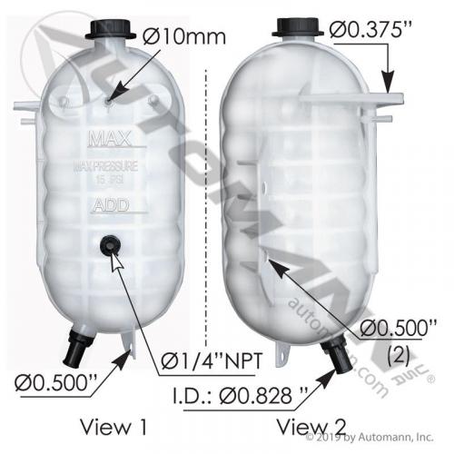 International 8600 Plastic Radiator Overflow Bottle