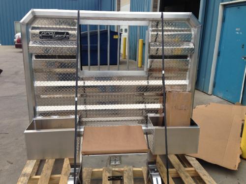 Pro-Tech 10-1003-592 Headache Rack (Cab Rack): 70" With Window And Chain Trays With Center Tool Box