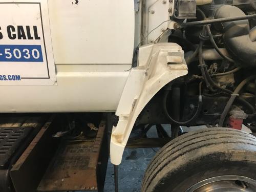 1996 Gmc C6500 Right White Extension Fiberglass Fender Extension (Hood): W/ Bracket, Scratched And Scuffed