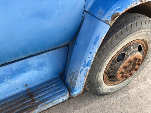 1973 Chevrolet C60 Right Blue Extension Steel Fender Extension (Hood): Lower Extension Only W/ Bracket, Paint Chipped, Does Not Include Upper Fender, Does Not Include Inner Fender