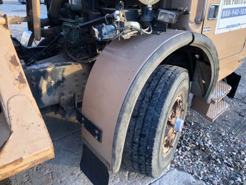 2001 Volvo WX Right Tan Extension Fiberglass Fender Extension (Hood): W/ Brackets To Frame, Includes Rubber Section In Front Of Fender As Well