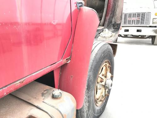 1989 International S1900 Right Red Extension Steel Fender Extension (Hood): Does Not Include Brackets, Slight Surface Rust Along Top & Bottom Edge