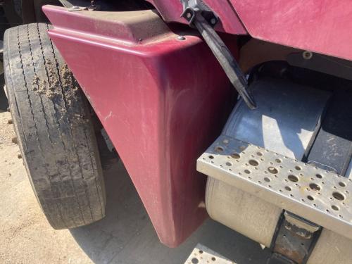 2004 Freightliner COLUMBIA 120 Left Maroon Extension Fiberglass Fender Extension (Hood): Does Not Include Bracket Or Inner Fender, Paint Scratched On Top Near Mounting Bolt, Cracke On Bottom Lip