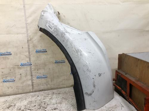 2006 Sterling A9513 Left White Full Poly Fender Extension (Hood): Does Not Include Bracket, Worn On Top Edge, Paint Chipped,