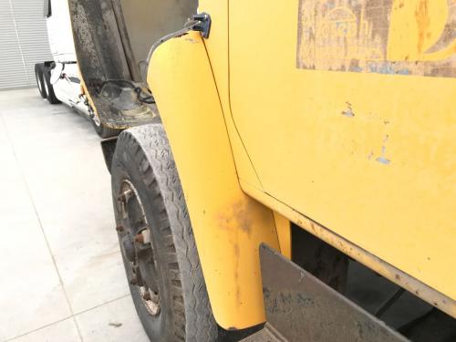1984 International S1600 Left Yellow Extension Steel Fender Extension (Hood): Does Not Include Bracket, Rust Hole Along Top Edge