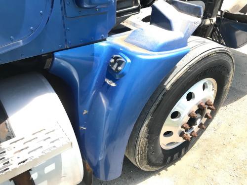 2007 International 9400 Right Blue Extension Fiberglass Fender Extension (Hood): Does Not Include Brackets, Has Some Chips In The Paint And A Small Crack At The Top