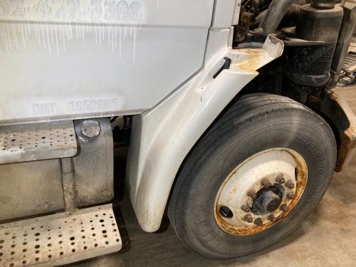 2003 Freightliner FL80 Right White Extension Fiberglass Fender Extension (Hood): Does Not Include Bracket, Minor Wear And Cracking