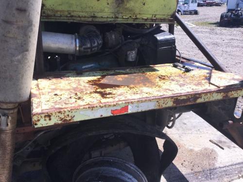 1975 Ottawa YT Right Green Full Steel Fender Extension (Hood): W/ Bracket, Has Rust Holes And Extra Welding And Braces