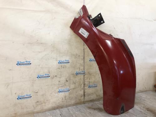 1997 Ford L9513 Left Red Extension Fiberglass Fender Extension (Hood): Includes Bracket, Worn On On Top Edge