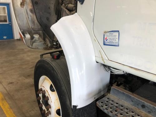 2003 International 8100 Left White Extension Fiberglass Fender Extension (Hood): Bolts To Cab, Damage From Hood