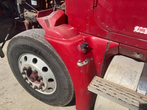 2000 International 9200 Left Red Extension Fiberglass Fender Extension (Hood): Does Not Include Bracket, Paint Chipping In Multiple Areas